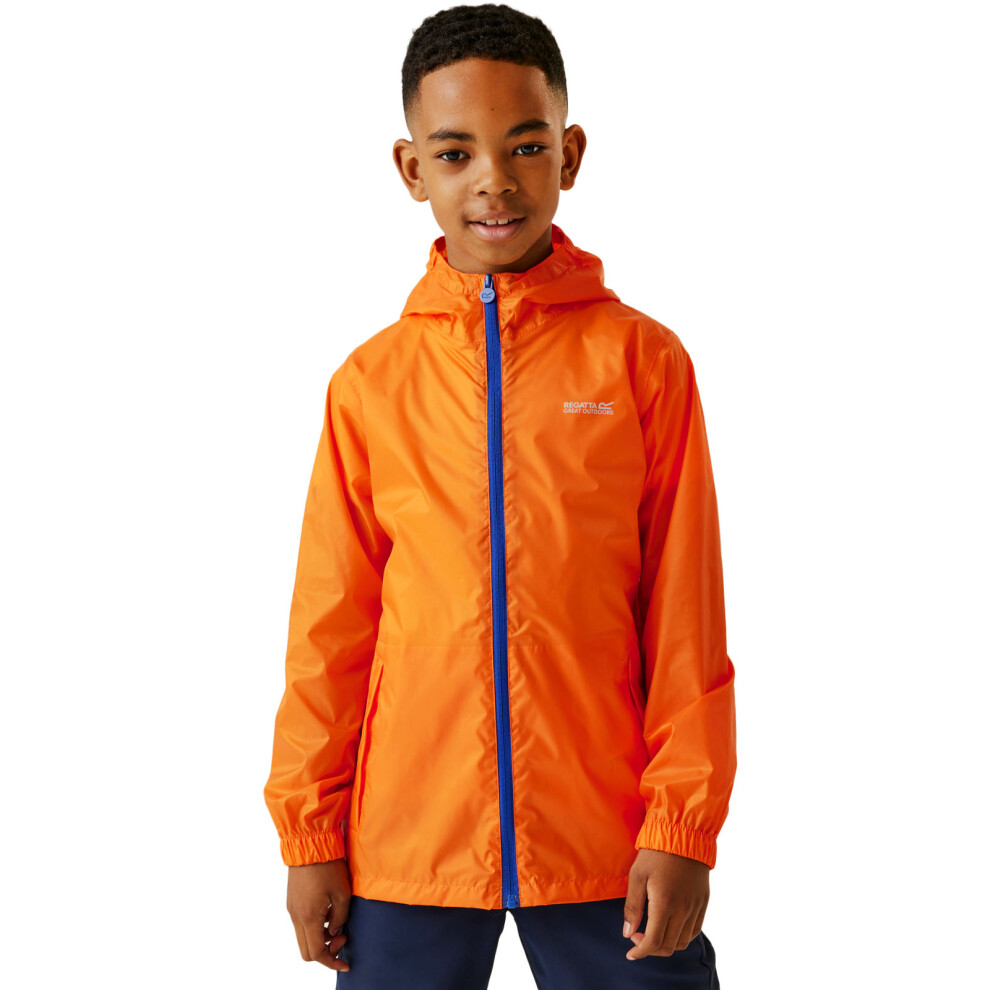 Regatta (5-6Y, Persimmon) Kids Juniors Pack It Iii Waterproof Hooded Outdoor Walking Jacket Coat Orange