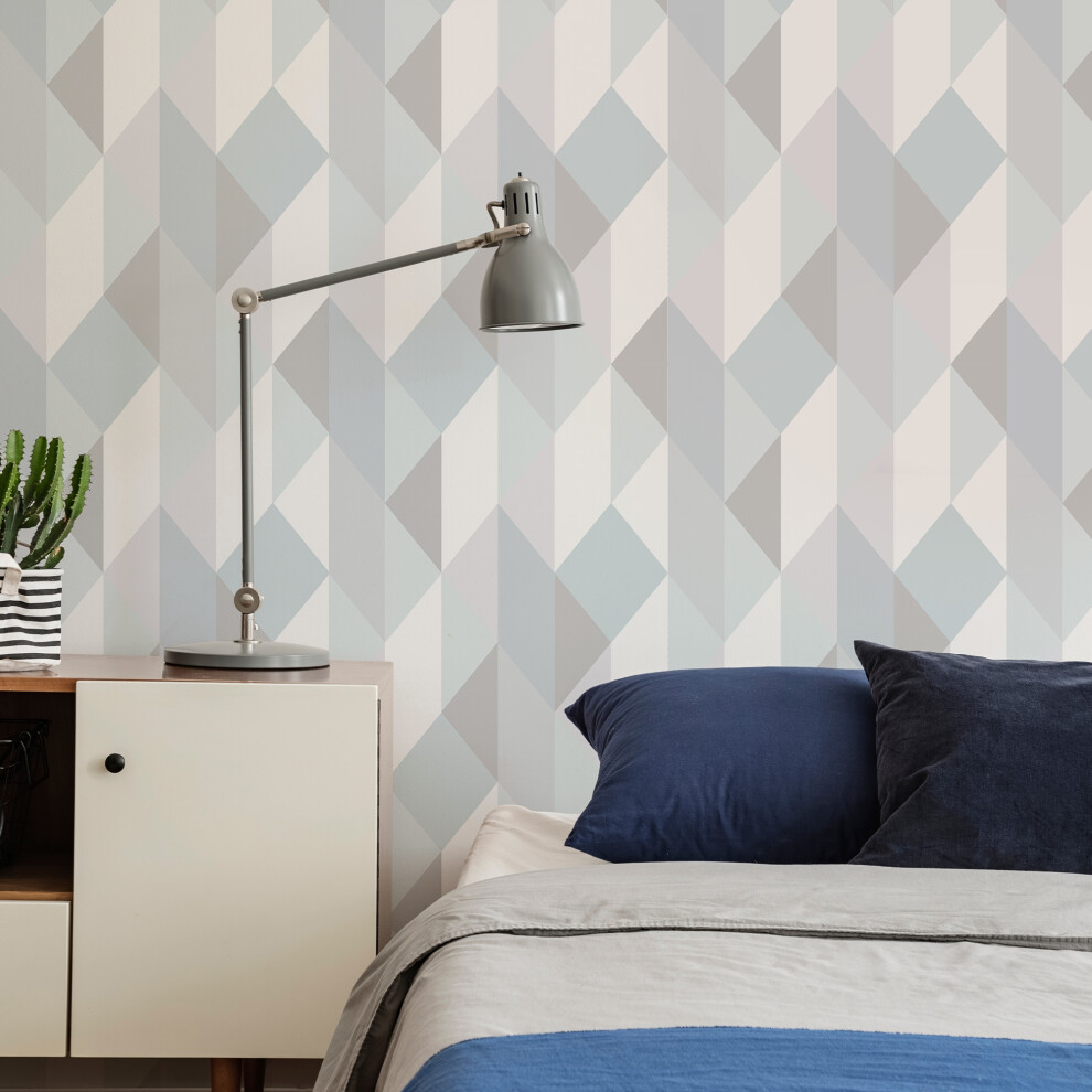 Boutique Vector Blue Geometric Wallpaper (Was 21)