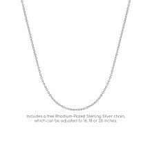 Jewelco London Solid 9ct White Gold Cubic Zirconia Art Deco Outline Channel Set Cross Pendant - JPX152