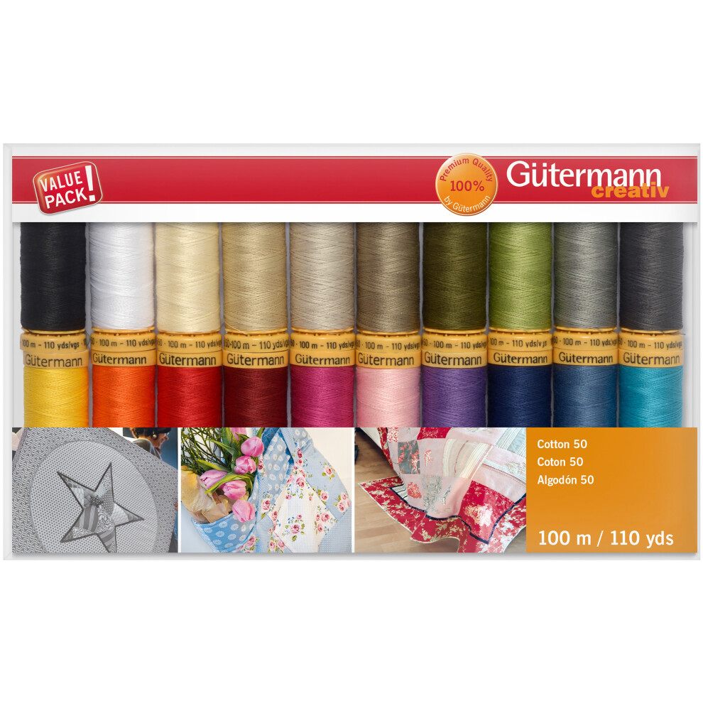 Gutermann Cotton 50 Thread Set 20 Spools-Basics 734017-1