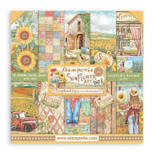 Stamperia Double-Sided Paper Pad 8"X8" 10/Pkg-Sunflower Art SBBS83