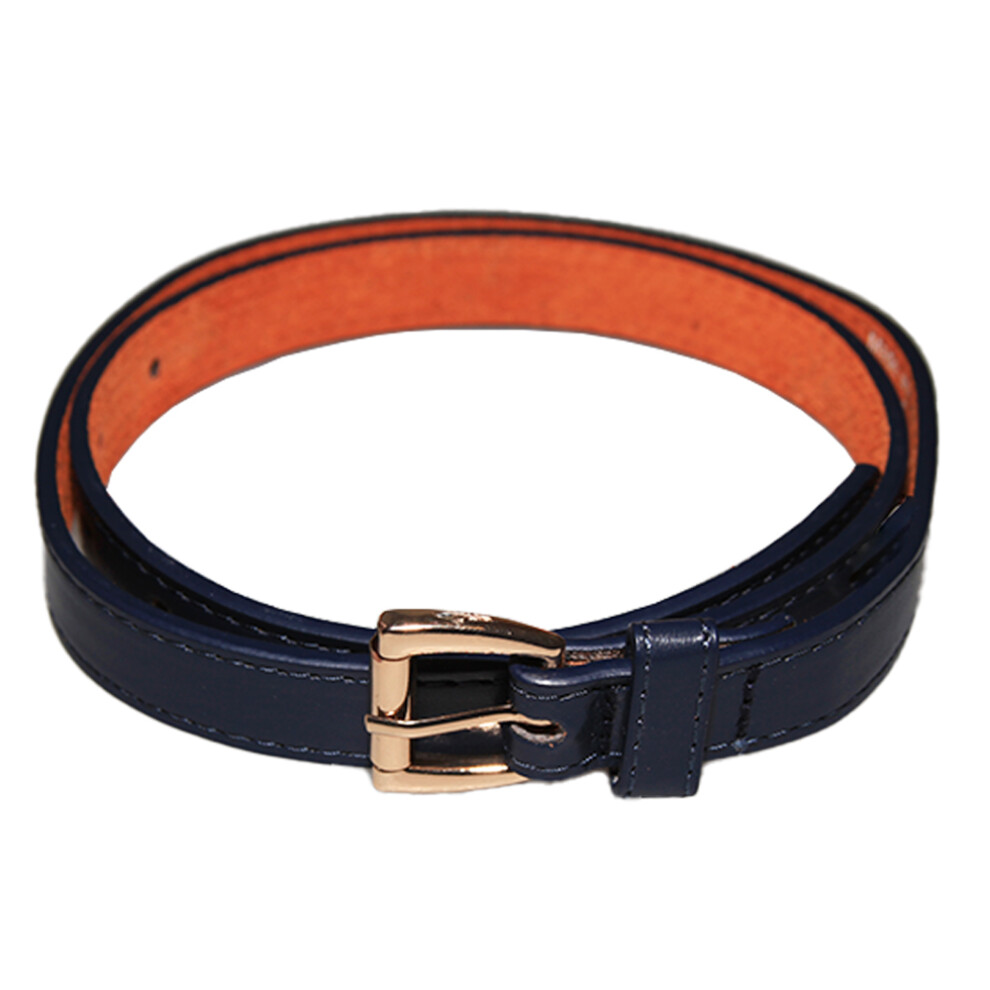 (L, Navy) Forest Womens/Ladies Leather Skinny Belt