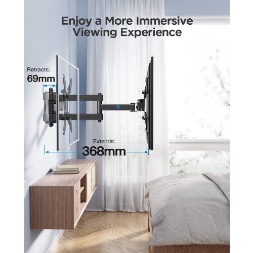 PERLESMITH TV Wall Bracket for 13-42" TVs, Swivels Tilts TV Wall Mount 1