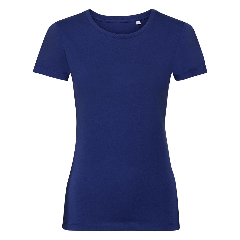 (XL, Bright Royal Blue) Russell Womens/Ladies Authentic Pure Organic Tee