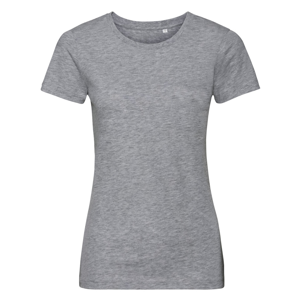 (XS, Light Oxford) Russell Womens/Ladies Authentic Pure Organic Tee