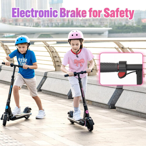 Foldable Electric Scooter, 6.5" tire size, 15 Km/h Black+Pink 2