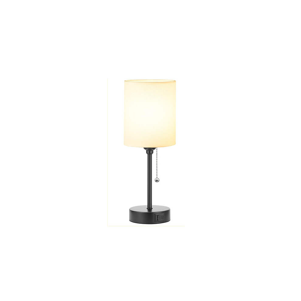 Table Lamp with USB C+A Ports 3 Color Temperatures Bedroom Lamp