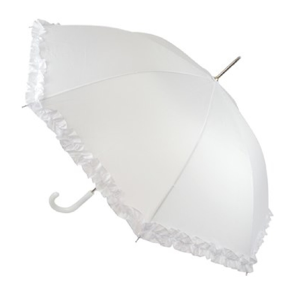 Drizzles Frilled Bridal Stick Umbrella