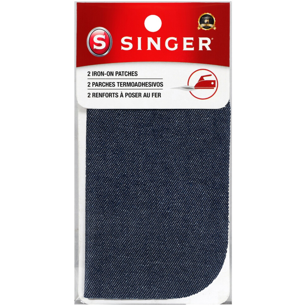 Singer Iron-On Patches 5"X5" 2/Pkg-Denim 00060