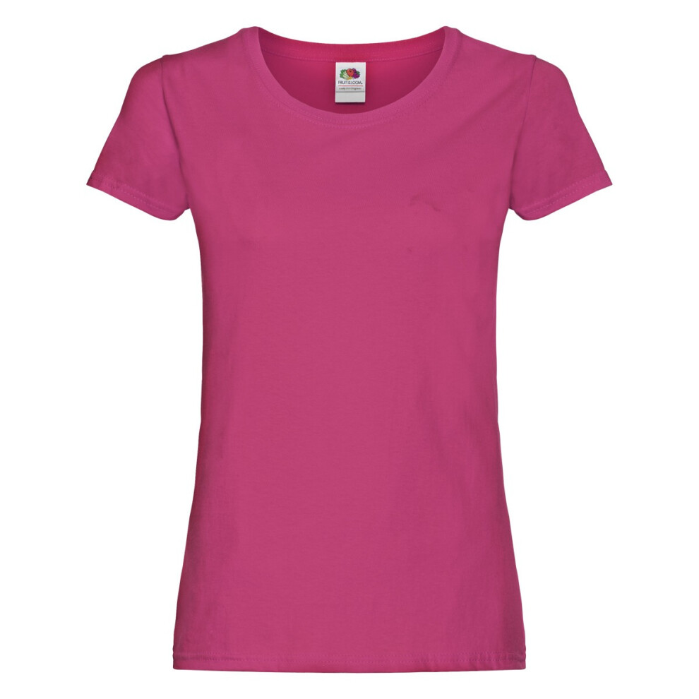Fruit Of The Loom (M, Fuchsia) / Original Lady Fit T-Shirt Women's Pink Medium