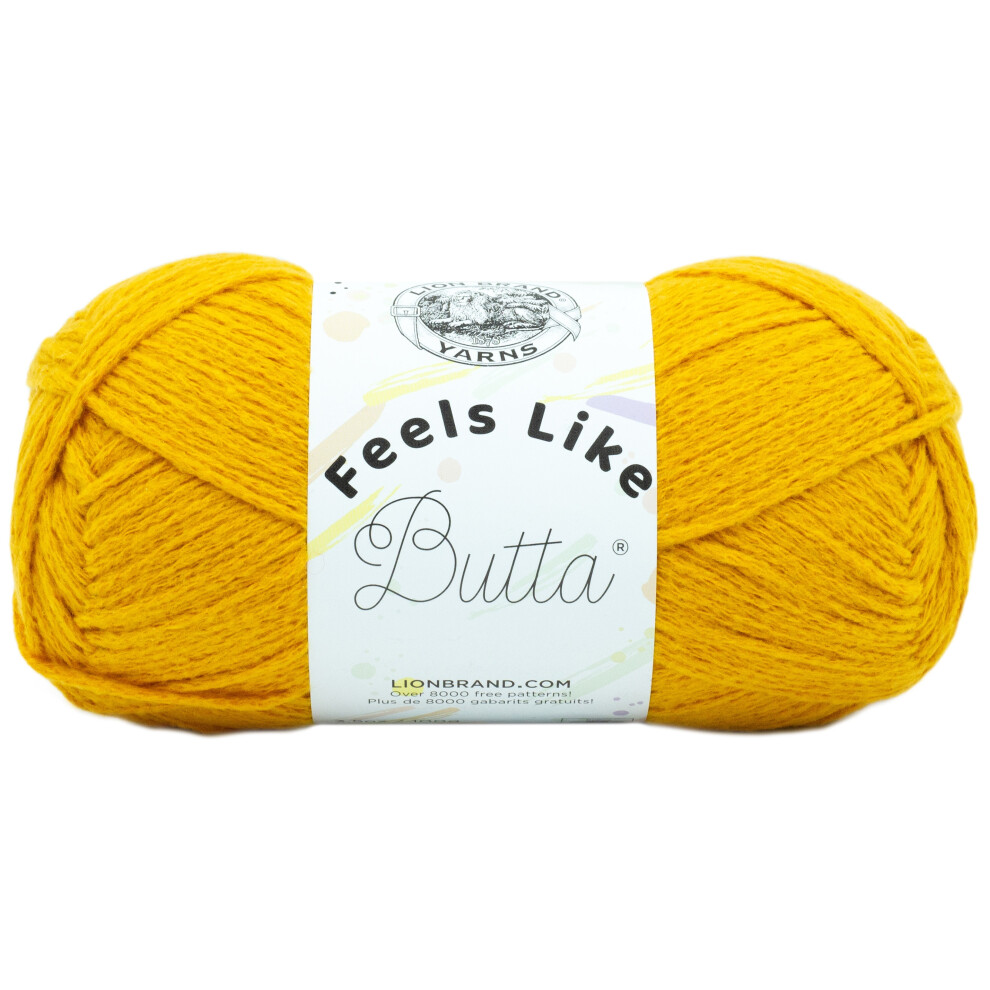 Lion Brand Yarn Feels Like Butta Yarn Samtweiches Garn Zum H?Keln Und Stricken 1 Packung Golden Sunshine-image