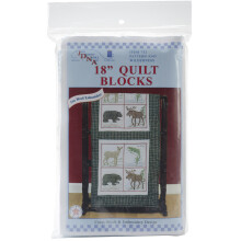 Jack Dempsey Stamped White Quilt Blocks 18""X18"" 6/Pkg-Wilderness 732 343