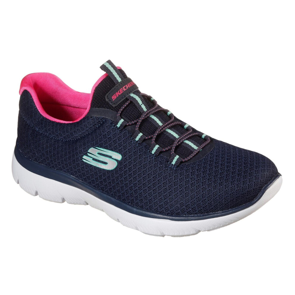 (6 UK, Navy/Hot Pink) Skechers Womens/Ladies Summits Striding Slip On Trainer