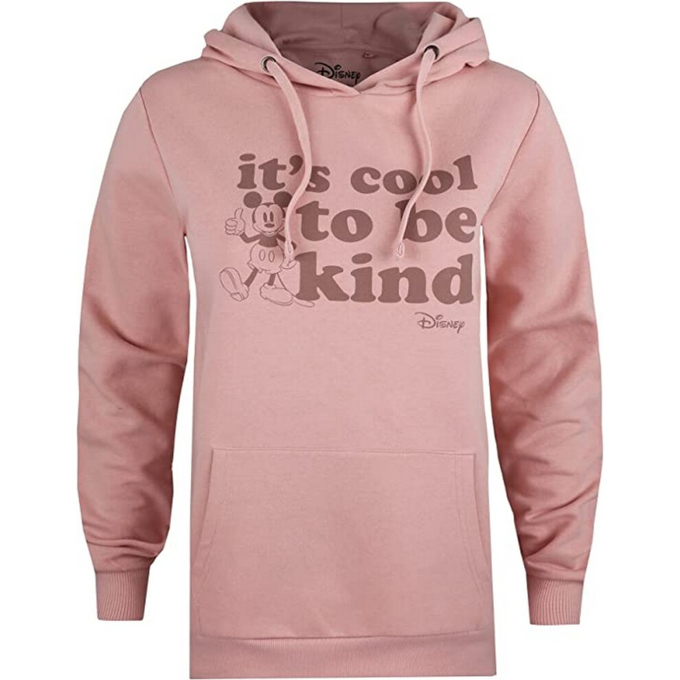 (M, Dusky Pink) Disney Womens/Ladies Its Cool To Be Kind Mickey Mouse Hoodie