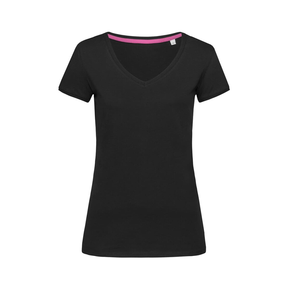 (M, Black Opal) Stedman Womens/Ladies Megan V Neck Tee