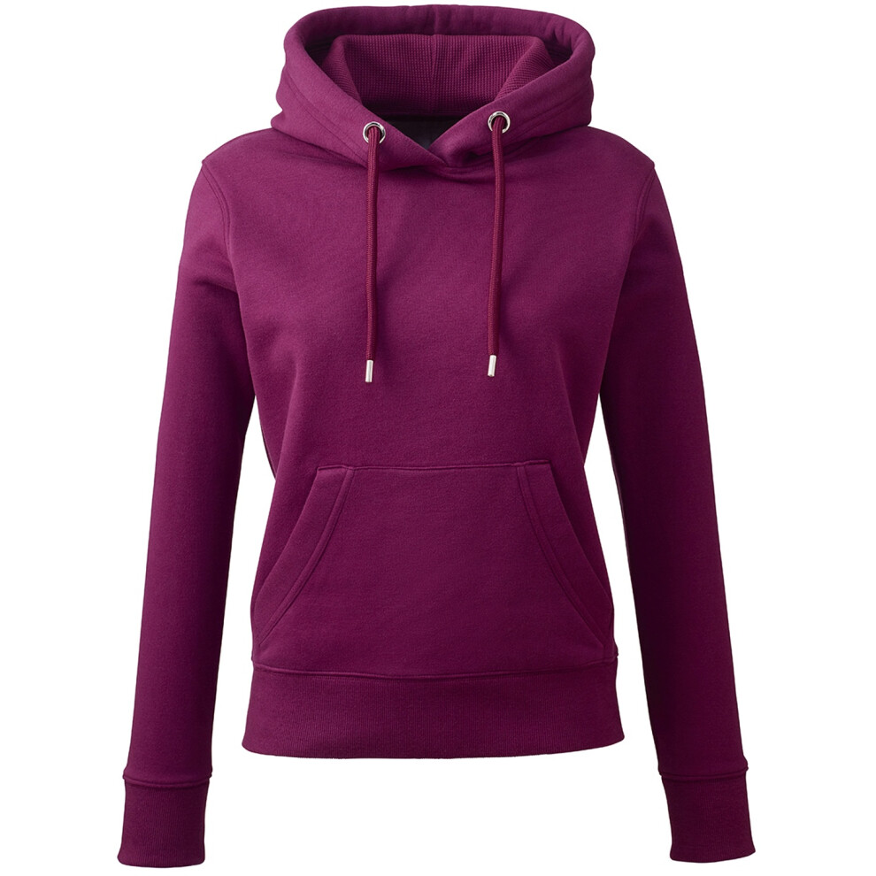 (L, Burgundy) Anthem Womens/Ladies Organic Hoodie
