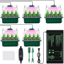 Seed Starter Tray with Grow Light, 5 Pack Seed Starter Kit + Heat mat