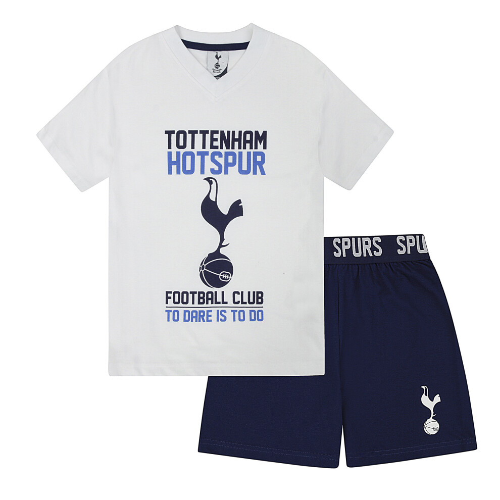 (White, 8-9 Years) Tottenham Hotspur FC Official Football Gift Boys Short Pyjamas