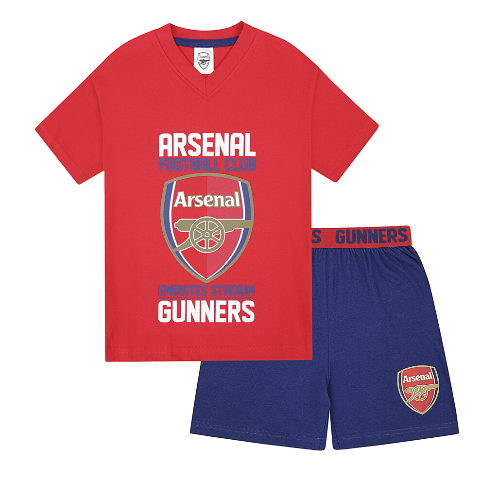 (Red, 8-9 Years) Arsenal FC Official Football Gift Boys Kids Kit Pyjamas