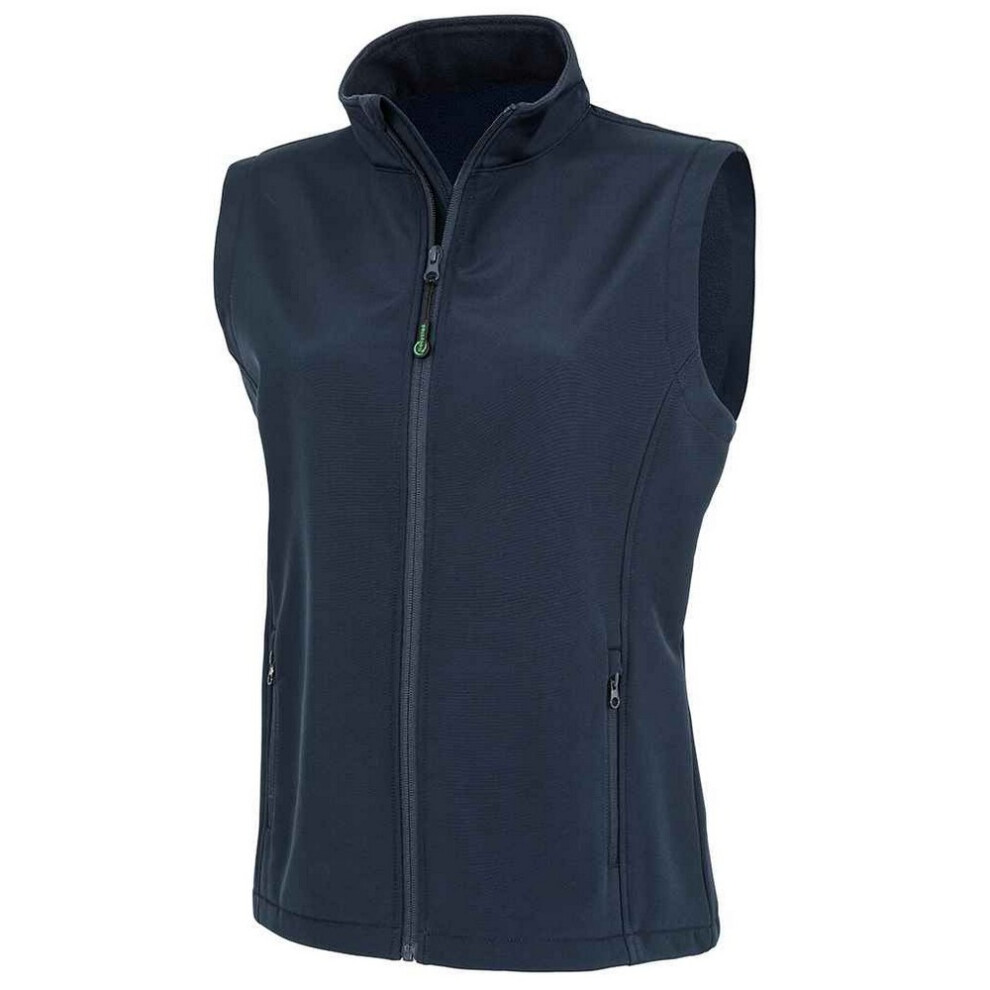 (M, Navy) Result Genuine Recycled Womens/Ladies Softshell Printable Body Warmer