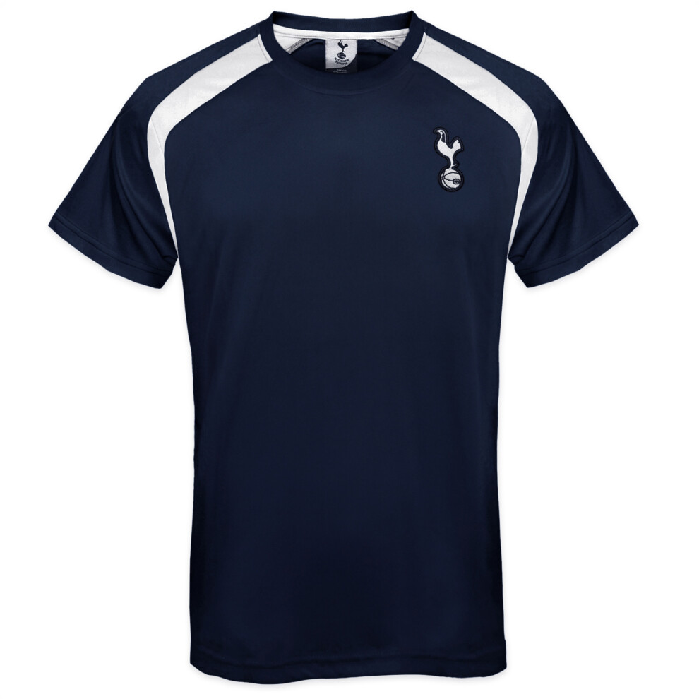 (Navy Blue, Large) Tottenham Hotspur FC Official Football Gift Mens Kit T-Shirt