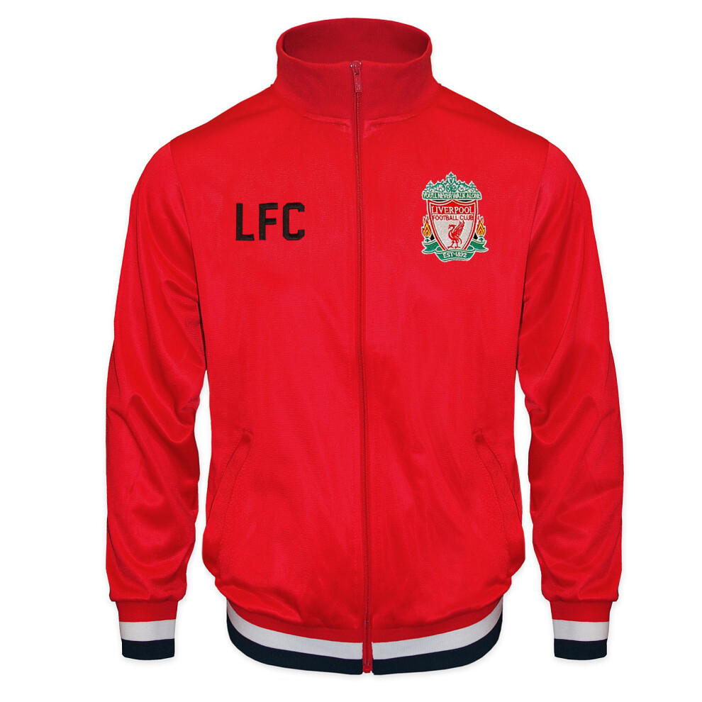 (Red, 4-5 Years) Liverpool FC Official Football Gift Boys Retro Track Top Jacket