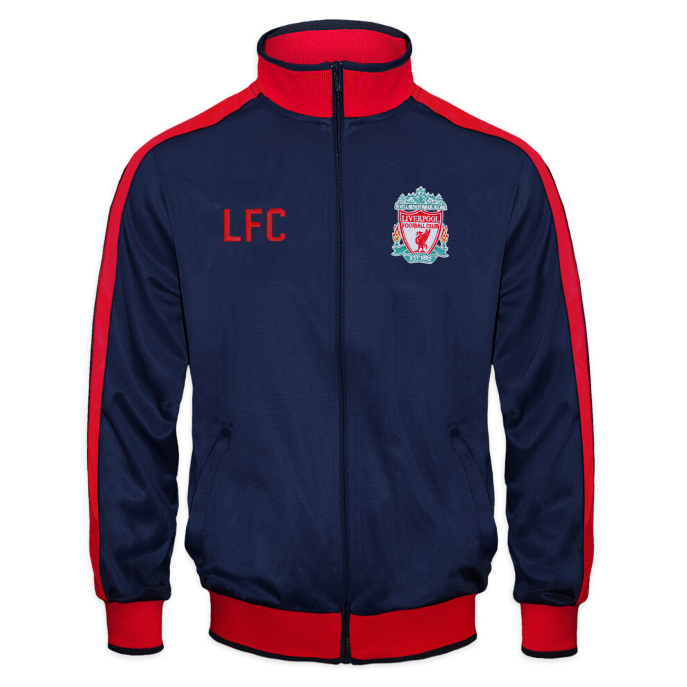 (Navy Blue, 4-5 Years) Liverpool FC Official Football Gift Boys Retro Track Top Jacket