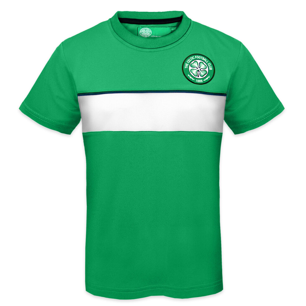 (Green, 8-9 Years) Celtic FC Official Football Gift Boys Poly Training Kit T-Shirt