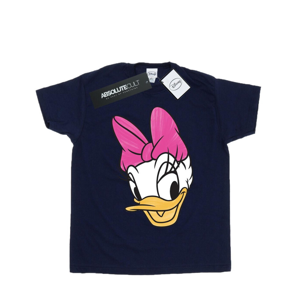 Daisy Duck Head Painted Cotton Boyfriend T-Shirt