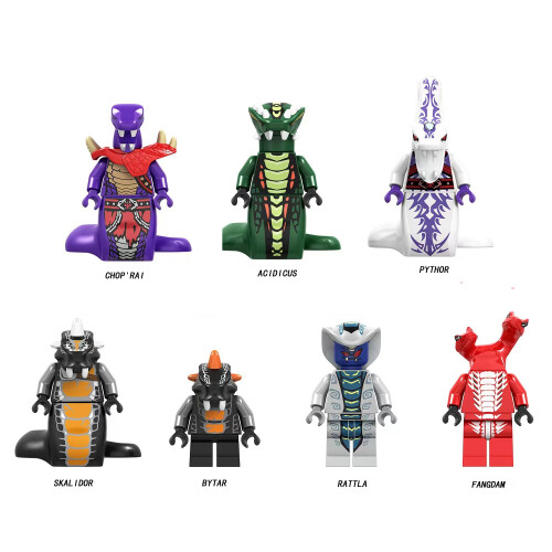 7PCS Fit Lego Ninjago Snakes Minifigures Kids Toys Gifts