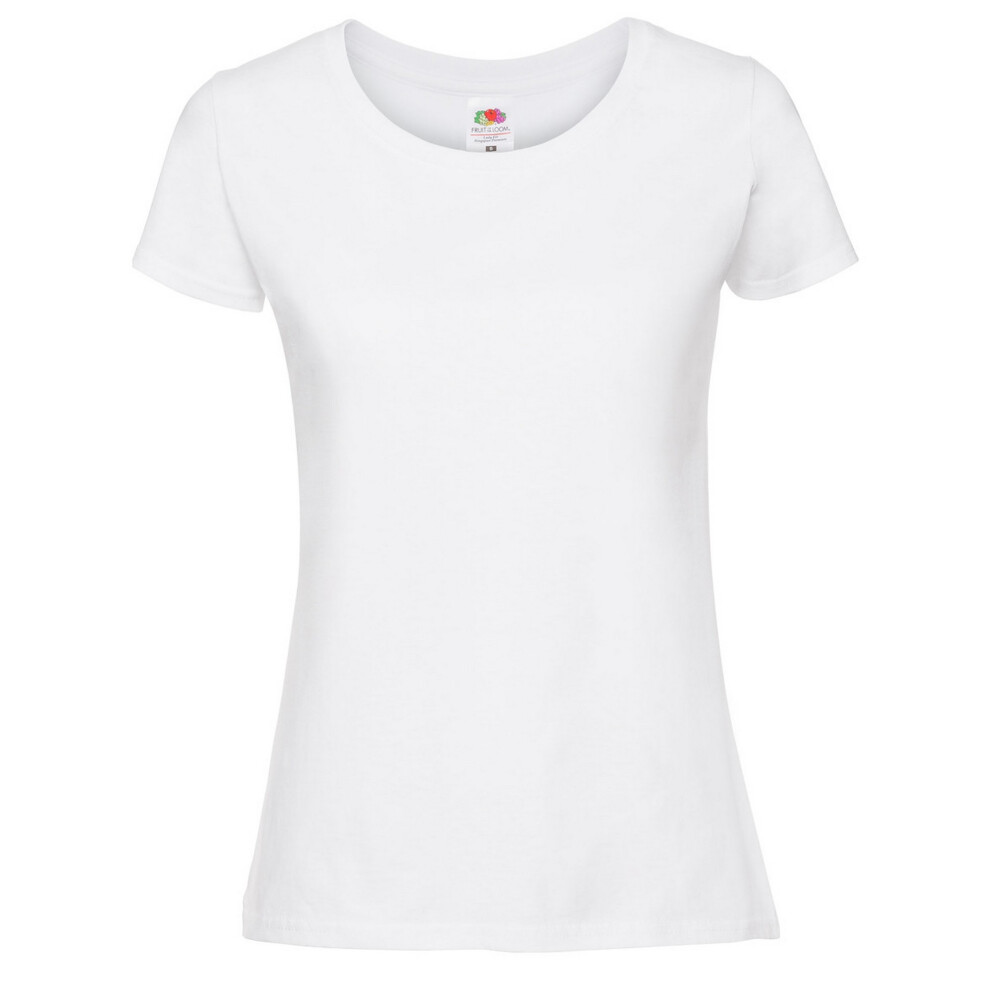 (L, Snow) Fruit Of The Loom Womens/Ladies Ringspun Premium T-Shirt