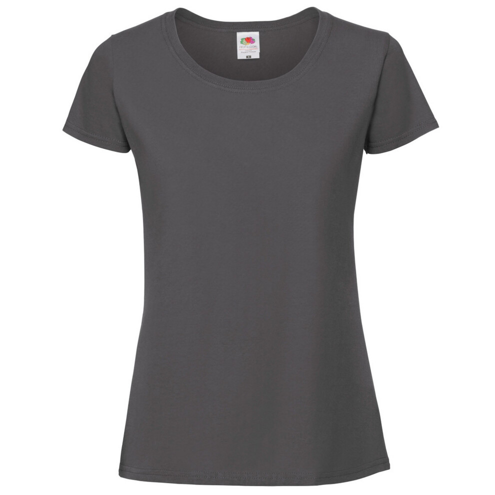 (XS, Pencil Grey) Fruit Of The Loom Womens/Ladies Ringspun Premium T-Shirt