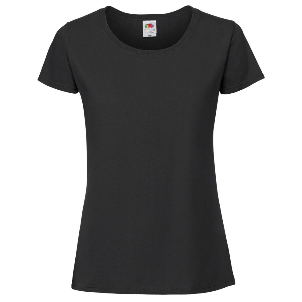 (2XL, Jet Black) Fruit Of The Loom Womens/Ladies Ringspun Premium T-Shirt