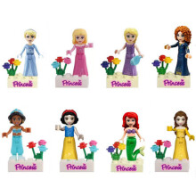 8Pcs Magical World Girl Princesses Mermaid Minifigure Building Toys