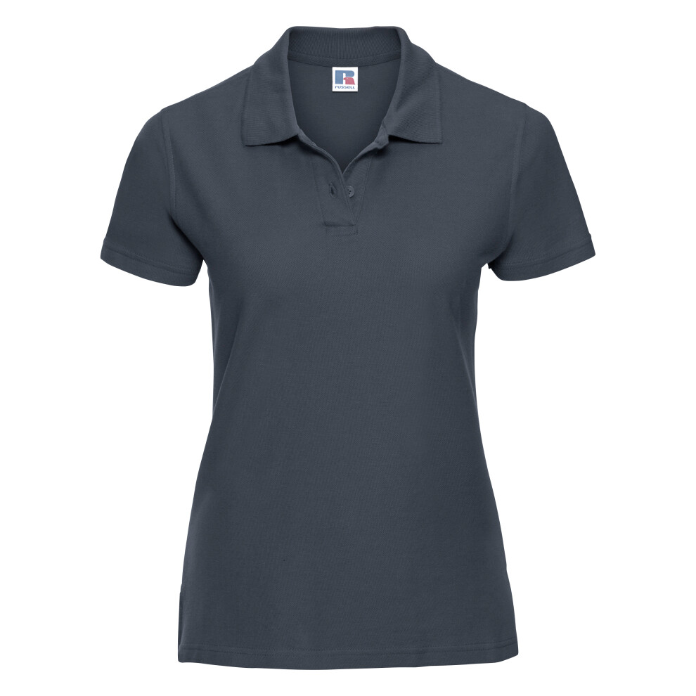 (XS, French Navy) Russell Europe Womens/Ladies Ultimate Classic Cotton Short Sleeve Polo Shirt