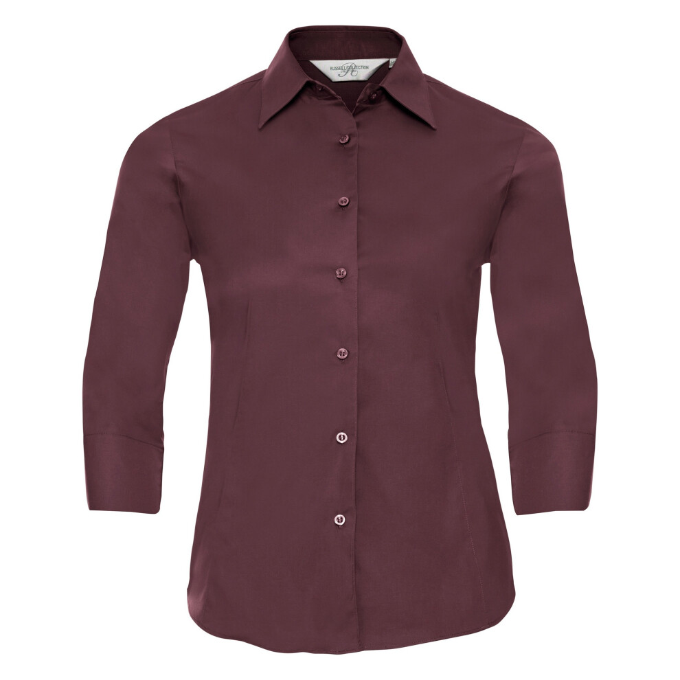 (M, Port) Russell Collection Ladies/Womens 3/4 Sleeve Easy Care Fitted Shirt