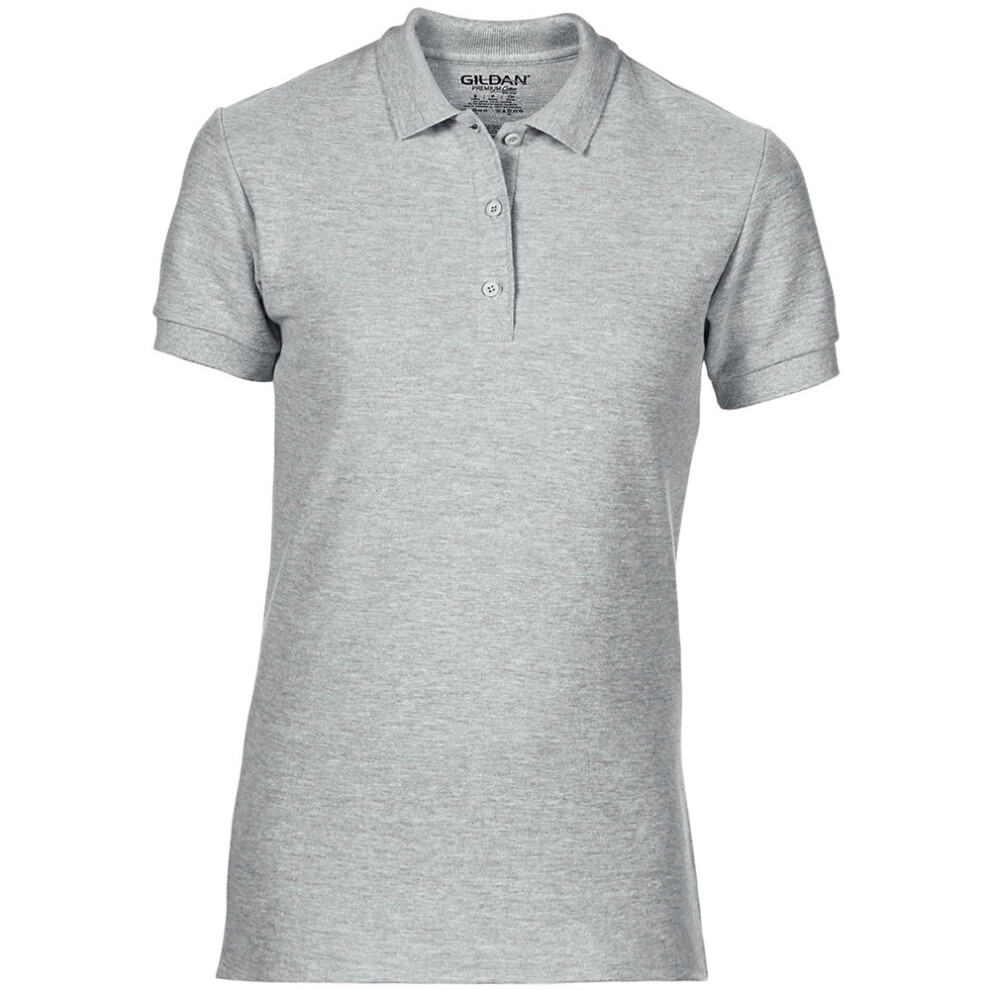(S, Sport Grey (RS)) Gildan Womens/Ladies Premium Cotton Sport Double Pique Polo Shirt