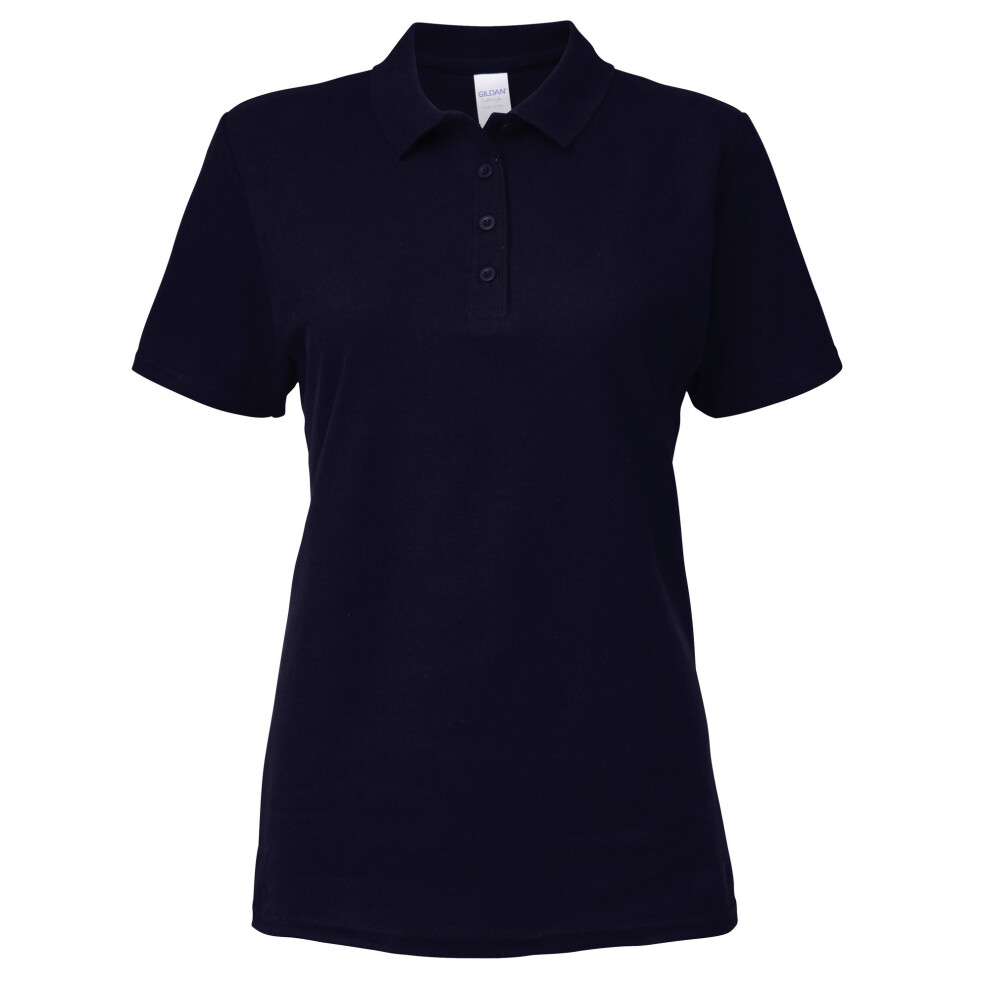 (M, Navy) Gildan Softstyle Womens/Ladies Short Sleeve Double Pique Polo Shirt