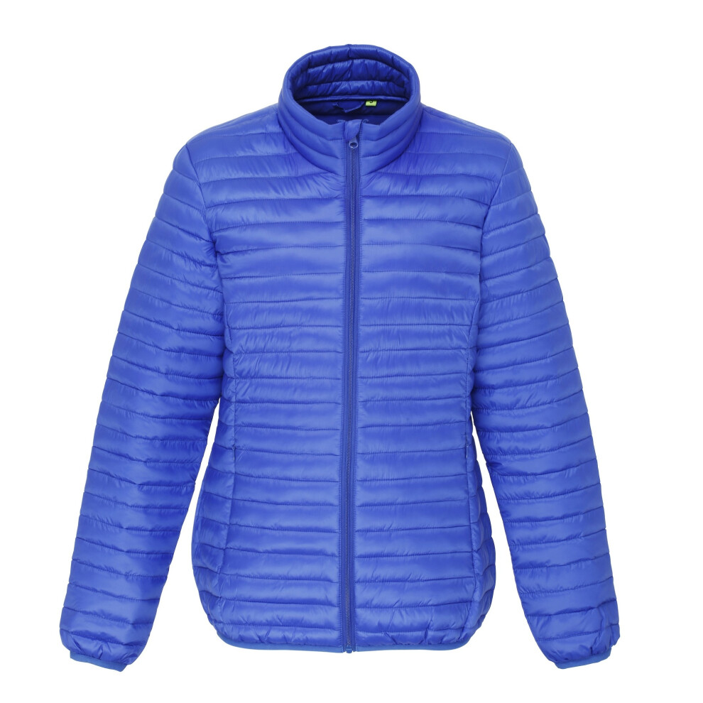 (XL, Royal) 2786 Womens/Ladies Tribe Hooded Fineline Padded Jacket-image-OPC-P556TN6-NEW