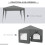 Outsunny Outsunny 3mx3m Pop Up Gazebo Party Tent Canopy Marquee with Storage Bag Grey 3