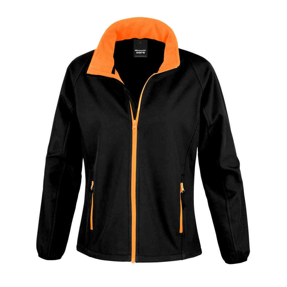 (XL, Black/Orange) Result Core Womens/Ladies Printable Soft Shell Jacket