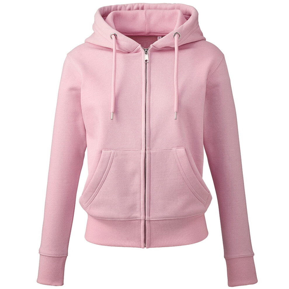 (M, Pink) Anthem Womens/Ladies Organic Full Zip Hoodie