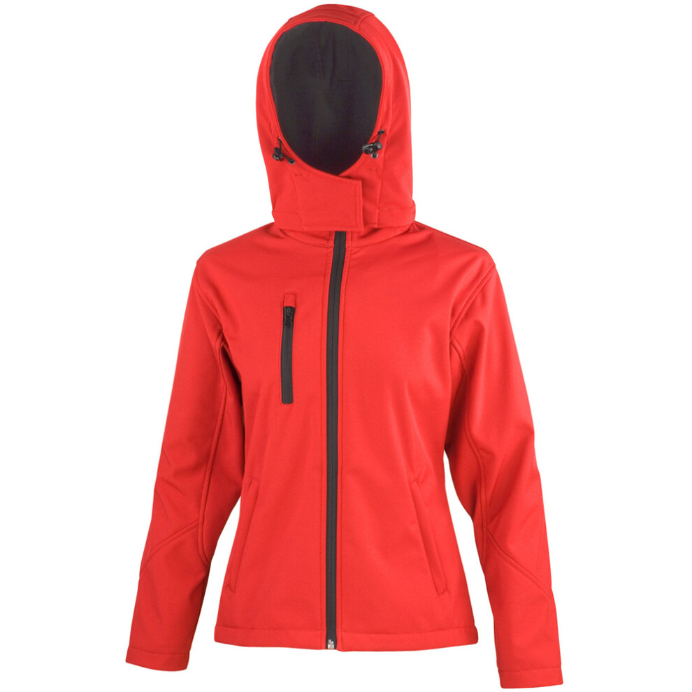 (2XL, Red/Black) Result Core Womens/Ladies Lite Hooded Softshell Jacket-image-OPC-P55FG8G-NEW