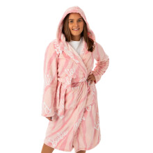 (M, Pink) Barbie Womens/Ladies Hooded Dressing Gown