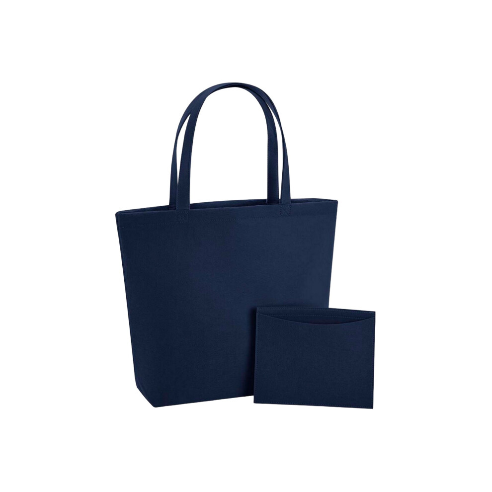 (One Size, Navy) Bagbase Felt Shopper Bag