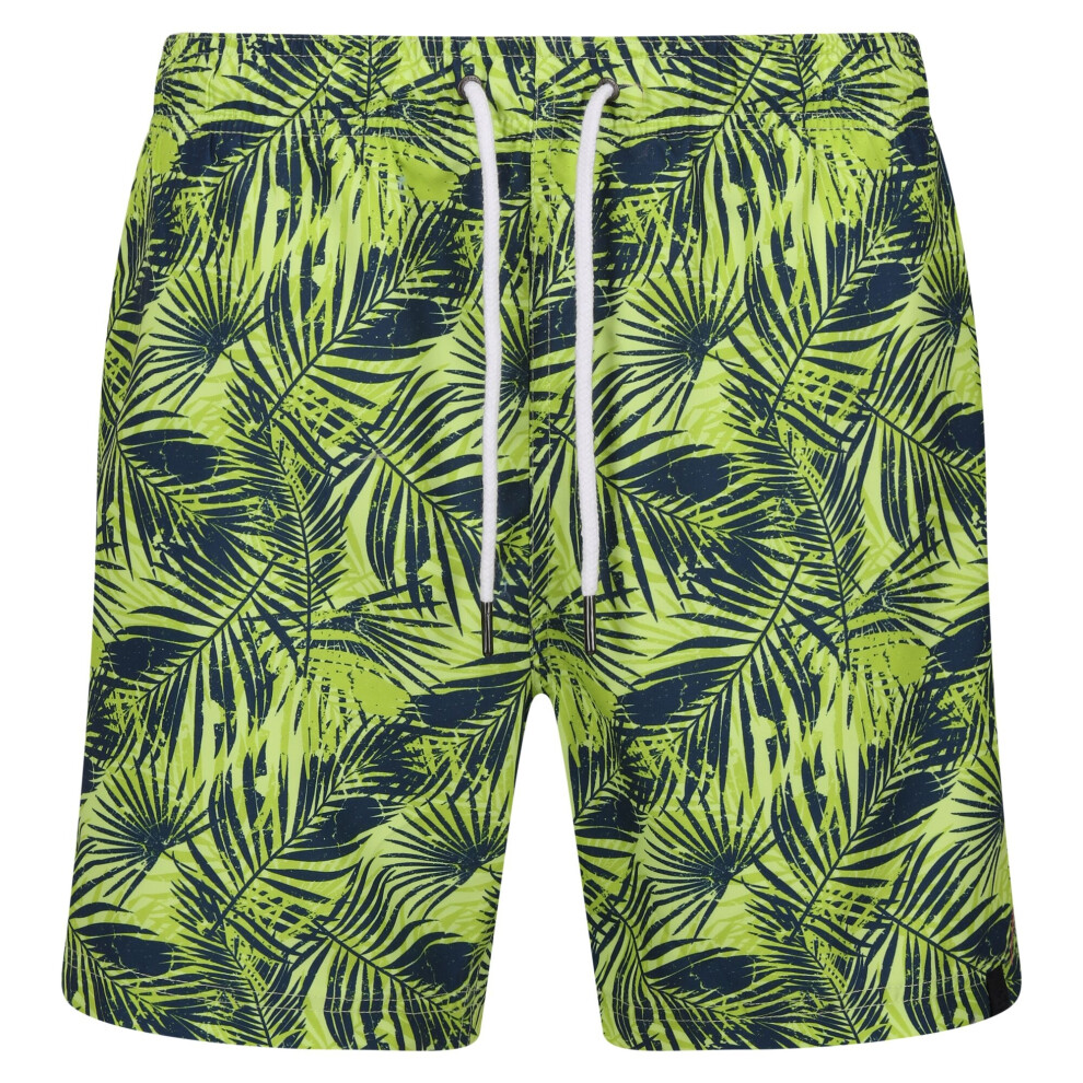 (M, Sharp Green) Regatta Mens Loras Palm Print Swim Shorts