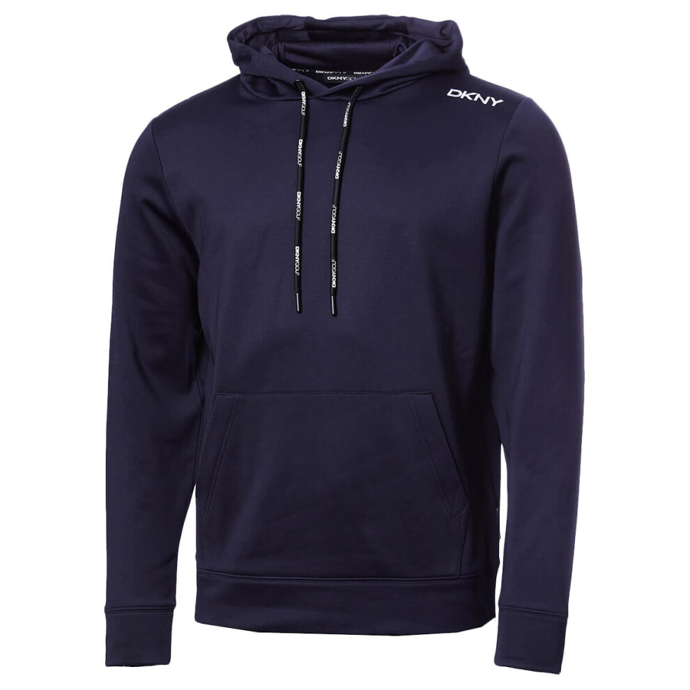 (S, Navy) DKNY Mens Active Technical Breathable Lightweight Golf Hoody