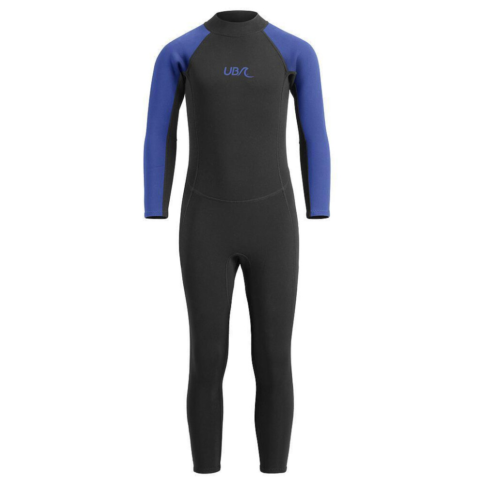 (13-14 Years, Black/Blue) Urban Beach Childrens/Kids Sharptooth Long-Sleeved Wetsuit