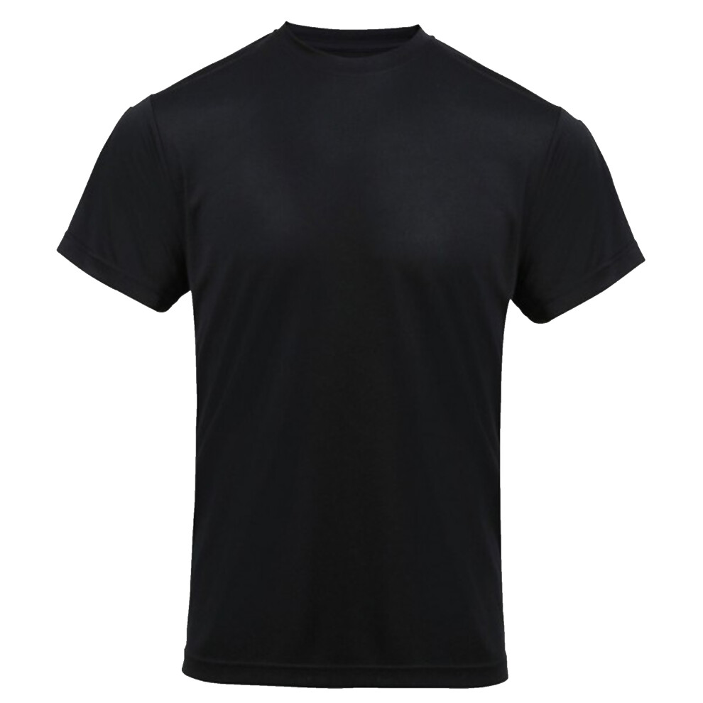 (S, Black) Premier Mens Chefs Coolchecker Short Sleeve T-Shirt