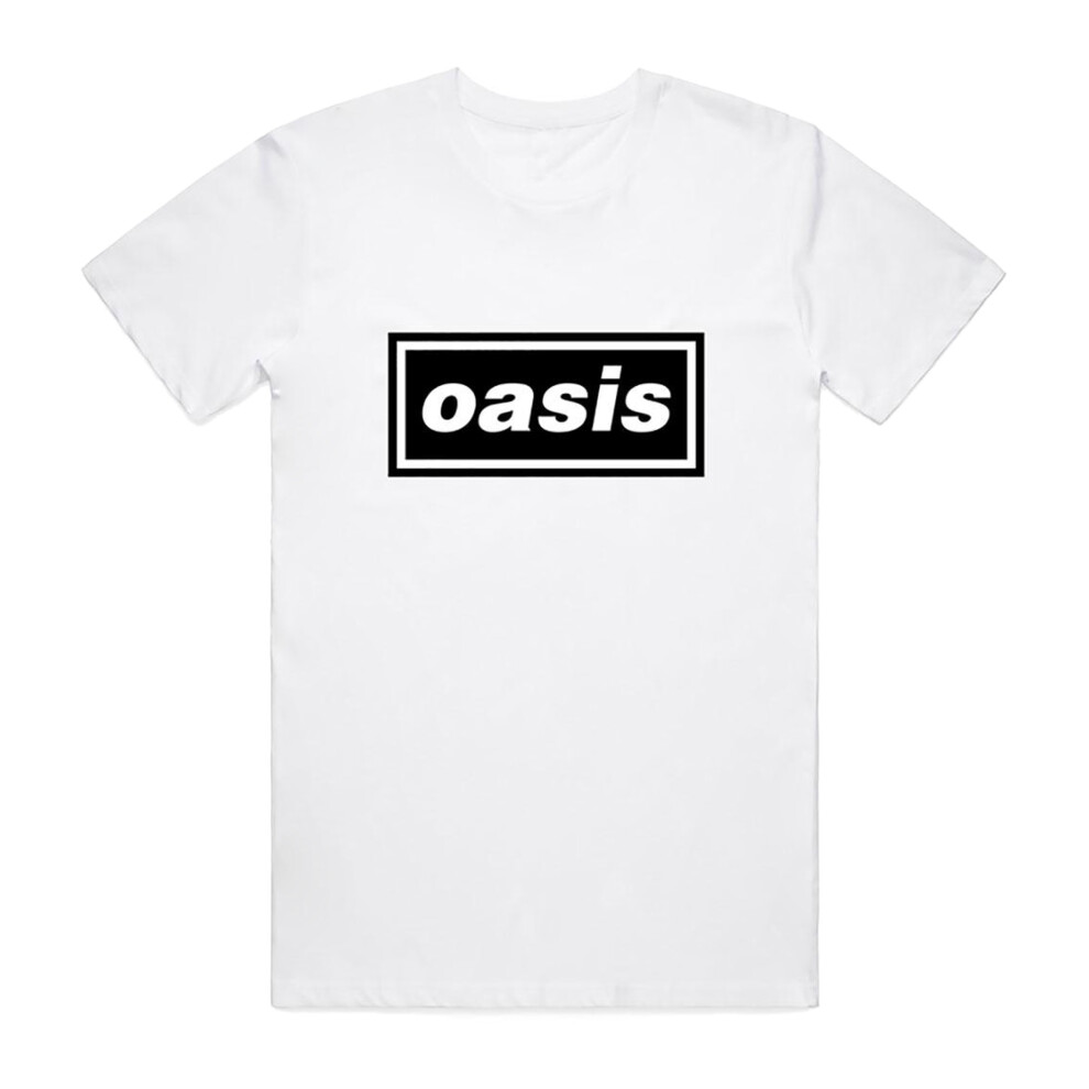 (L, White) Oasis Unisex Adult Decca T-Shirt